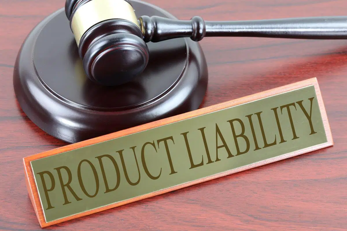 gavel with plate reading product liability
