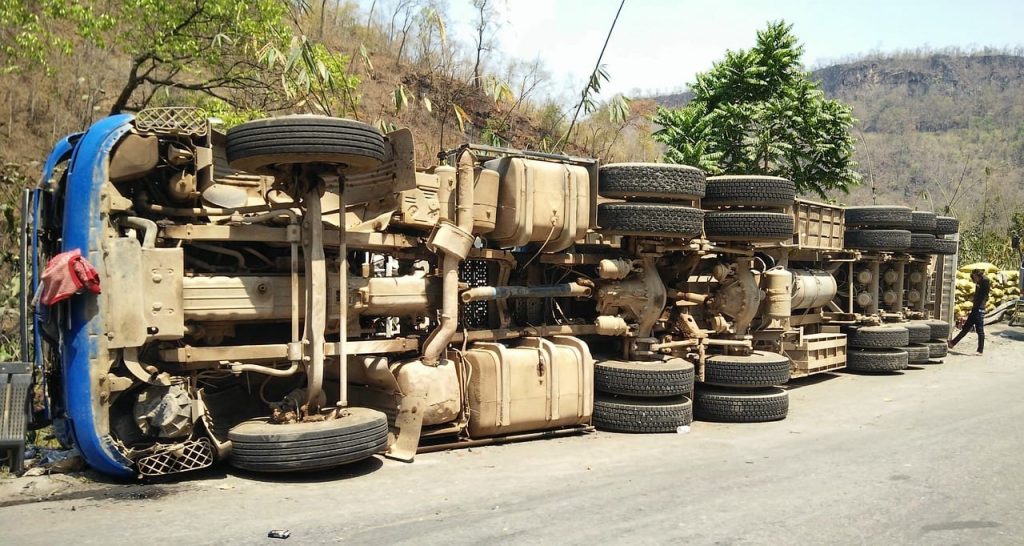 Photo of a Rolled-over Car