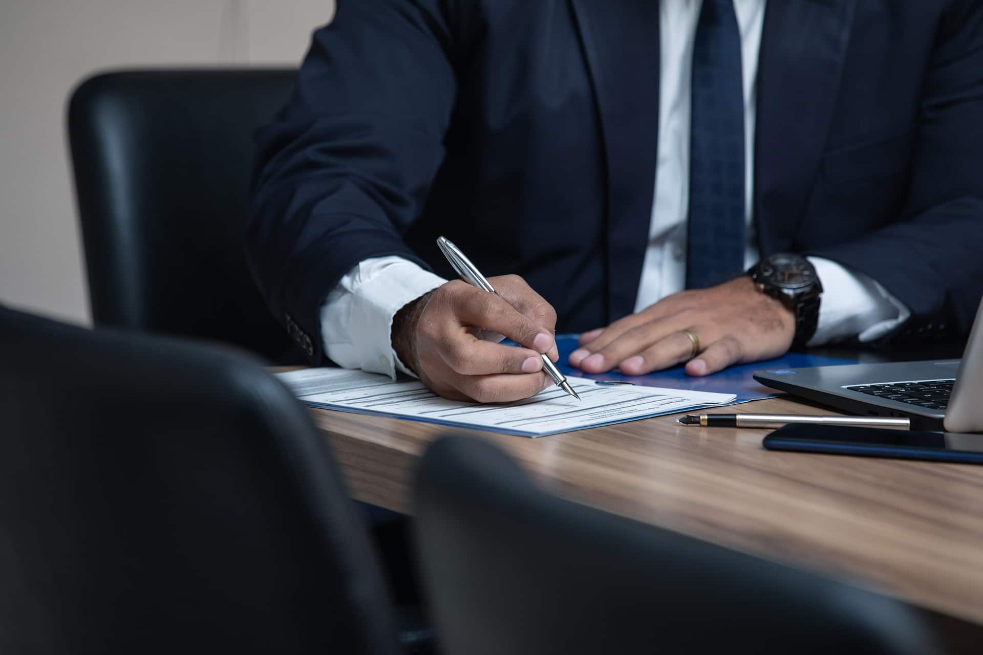 Attorney working on a settlement after a car accident