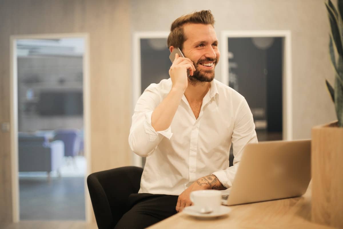 Insurance agent calling a client immediately after an accident