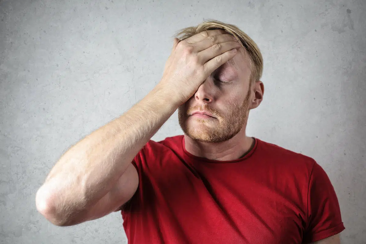 Man experiencing confusion after a car accident