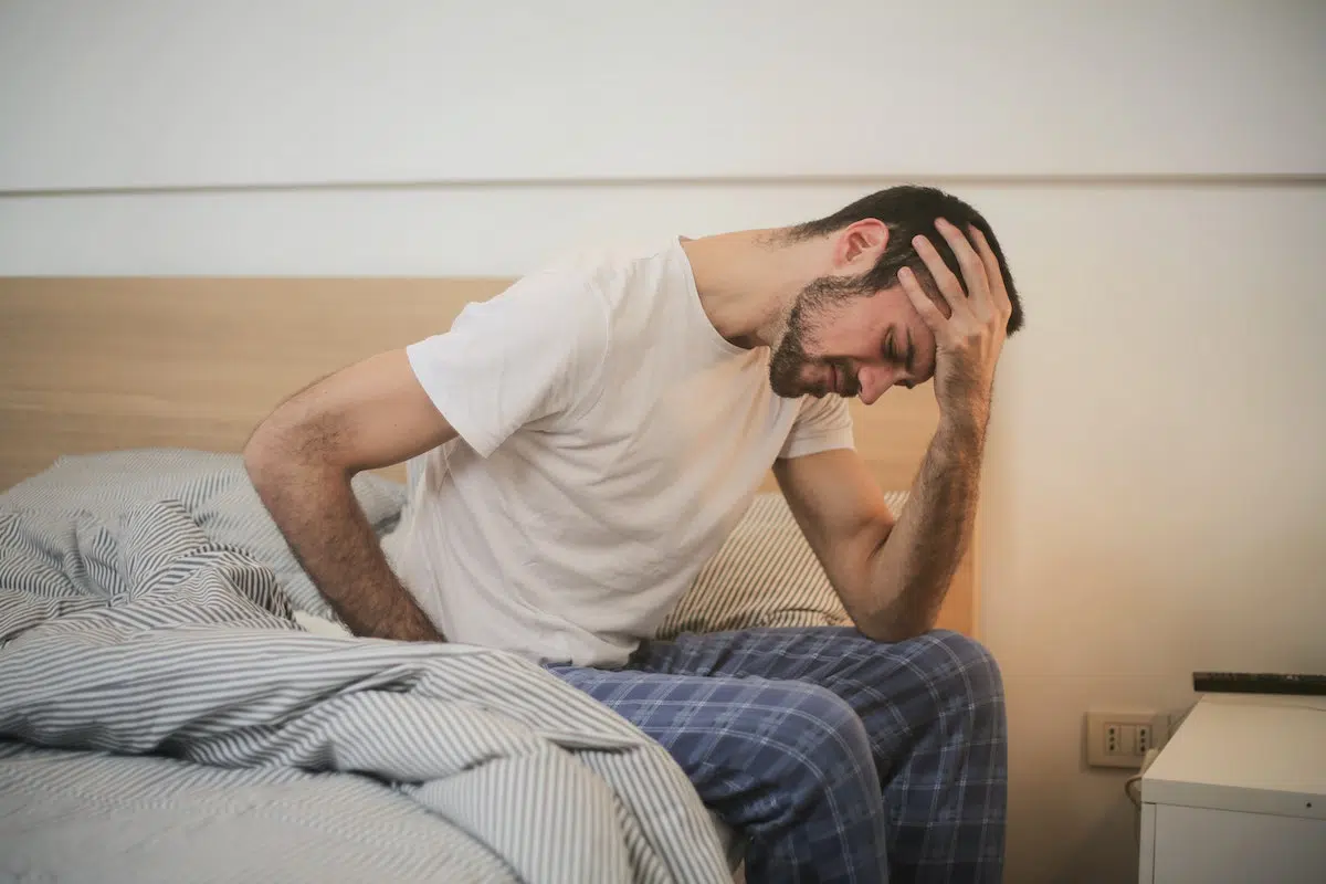 Man with headache after car accident