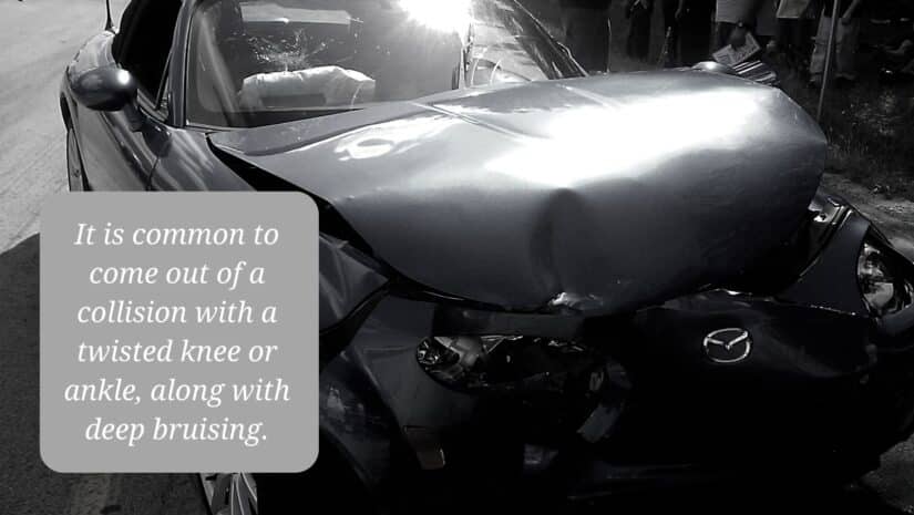 Car after accident that caused physical injuries