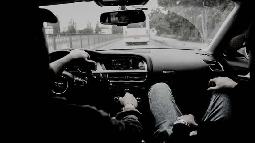 Uber driver and passenger before car accident