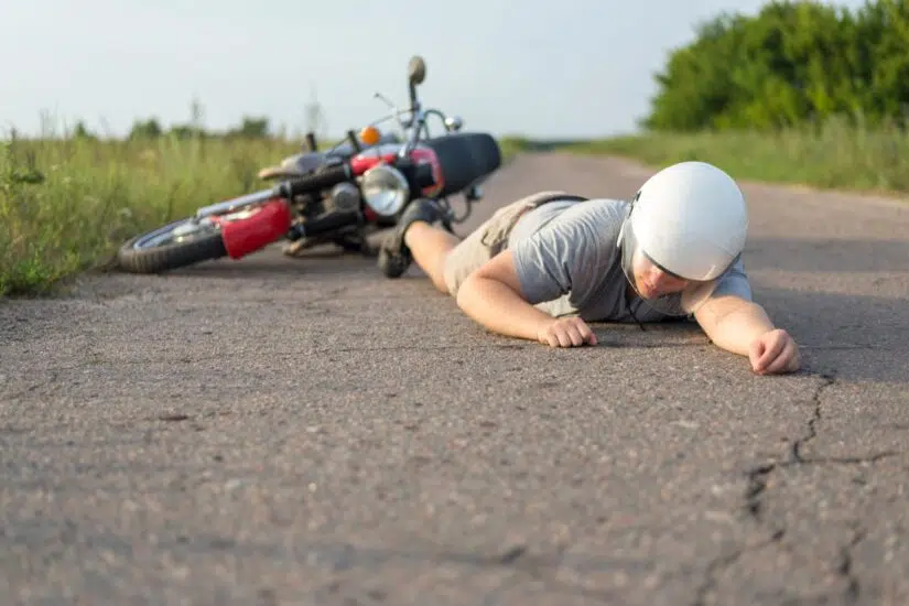 Man fallen of the bike photo