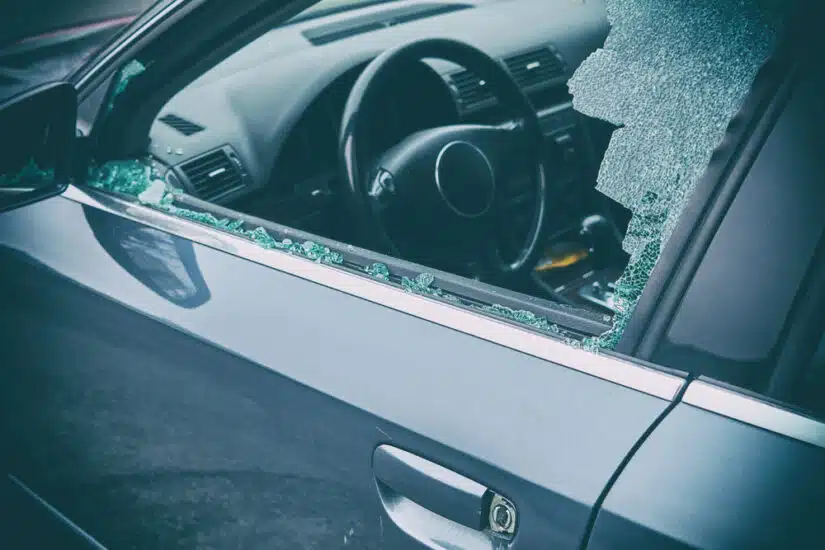 Photo of a Broken Car Window