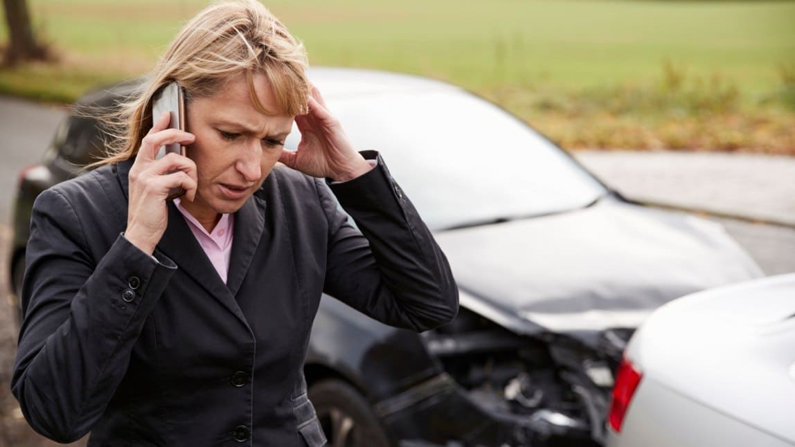 car accident victim calling lawyer