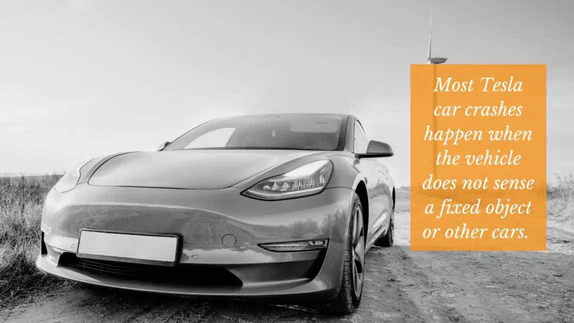 tesla self driving car before car accident