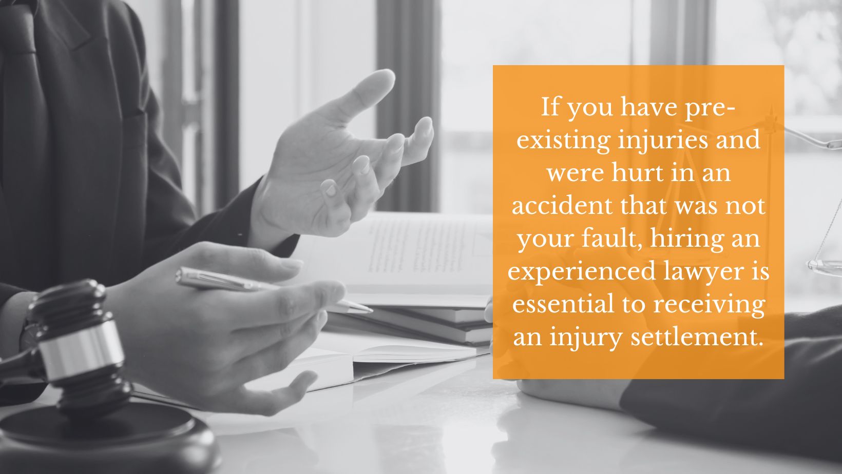 meeting with a lawyer over pre-existing injuries