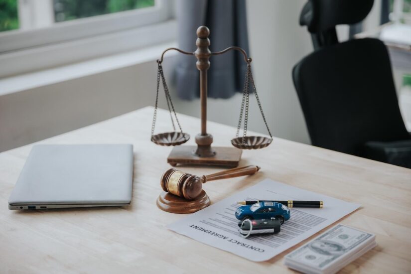 Documents and gavel