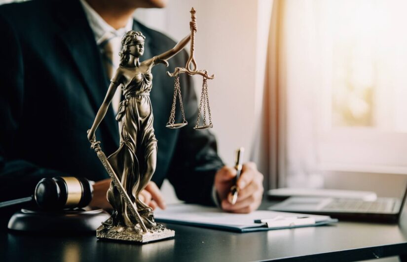 Judge Gavel with Justice attorneys