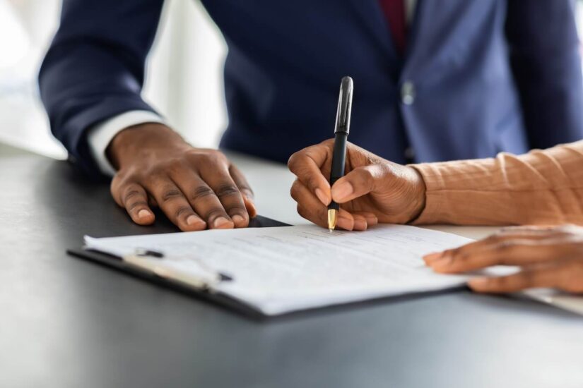 Signing a contract